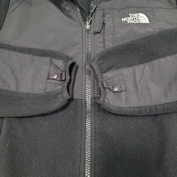 The North Face Black Polartec Fleece Nylon Full Zip Mock Neck Jacket Medium M - Picture 16 of 16